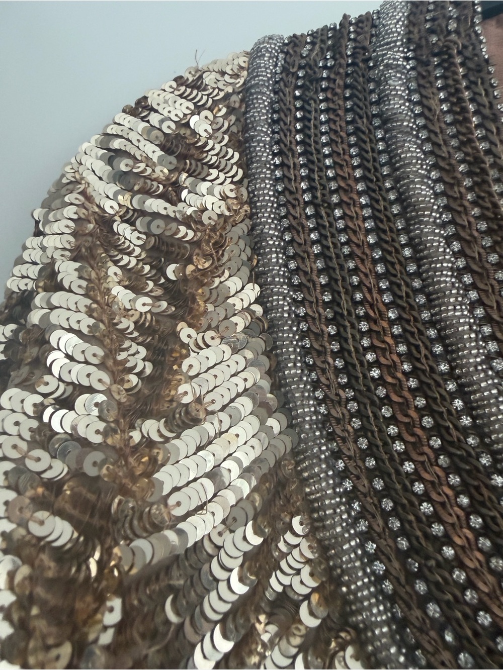 Free People Gold Sequin embellished vintage Jacket size m - Picture 9 of 16